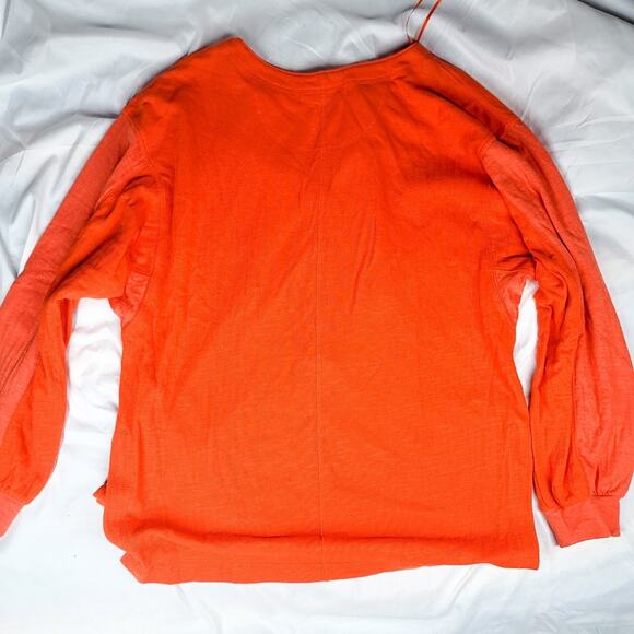 We the Free New orange Back at It oversized slouchy thermal henley size S - Picture 13 of 15